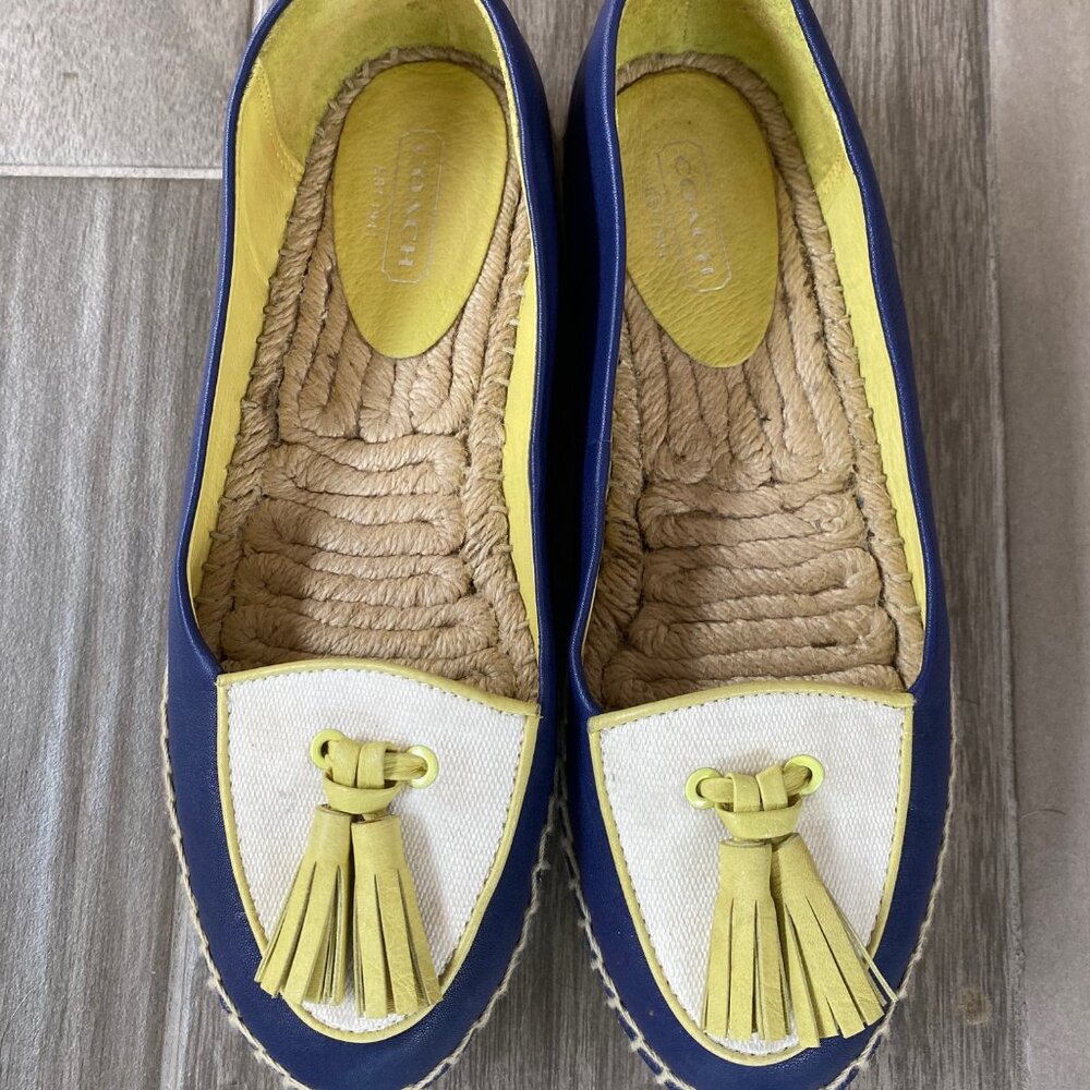 6.5 Coach Romy Two-Toned Loafers with tassels